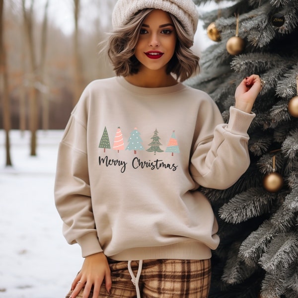 Christmas Tree Sweatshirt, Christmas Hoodie, Christmas Shirts for Women, Christmas Crewneck, Christmas Sweater, Winter T-Shirt For Women