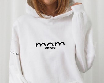 Mom Of Two Sweatshirt, Mother's Day Shirt, Gift for Mom T-Shirt, Christmas Gift Sweater, Birthday Gift, Retro Mama Hoodie, Pregnancy Tee