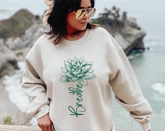 Yoga Sweatshirt For Woman, Yoga Shirt, Meditation T-Shirt, Spiritual Shirt, Workout Shirt, Yoga Lover Hoodie, Yoga Gifts, Lotus Flower Tee