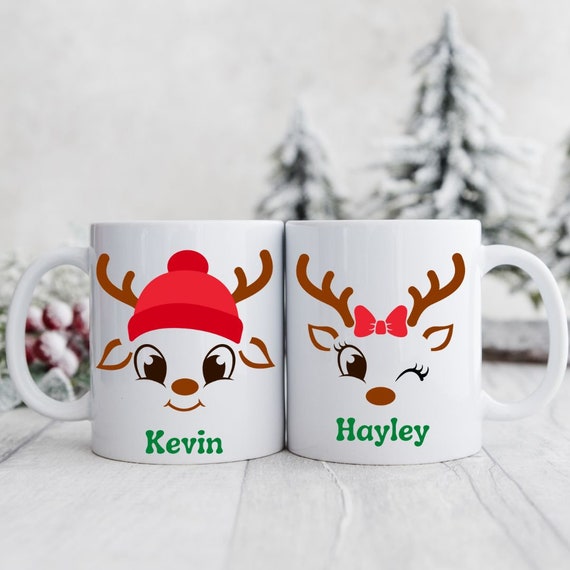 Funny Christmas Mug, Secret Santa Gift, Reindeer Mug, Personalized Hot  Chocolate Mugs 