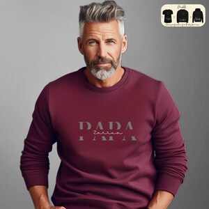 Personalisiertes Papa-Sweatshirt, modernes Papa-T-Shirt, Vatertagsgeschenk, individueller Namens-Papa-Hoodie, Schwangerschaftsankündigung, Geschenk für neuen Papa 2024 Bild 7
