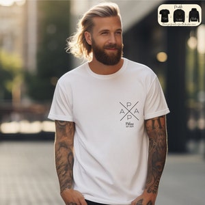 Benutzerdefiniertes Dad-Shirt mit Namen und Jahr, Vater-T-Shirt, Vater-Schwangerschaftsankündigungs-Sweatshirt, Vatertag personalisierte Geschenke, cooler Vater Hoodie Bild 4