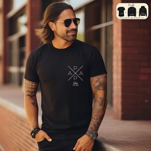 Benutzerdefiniertes Dad-Shirt mit Namen und Jahr, Vater-T-Shirt, Vater-Schwangerschaftsankündigungs-Sweatshirt, Vatertag personalisierte Geschenke, cooler Vater Hoodie Bild 3