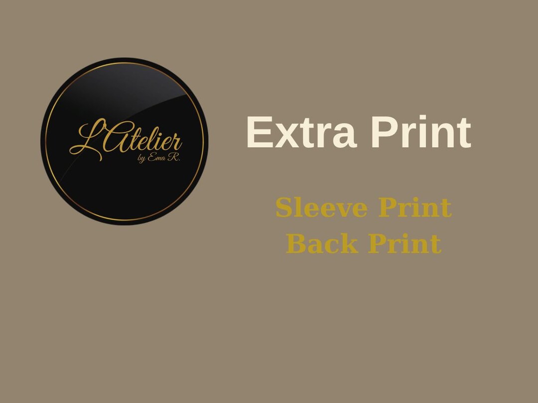 Extra Print on the Sleeves, Back or the Front Side - Etsy