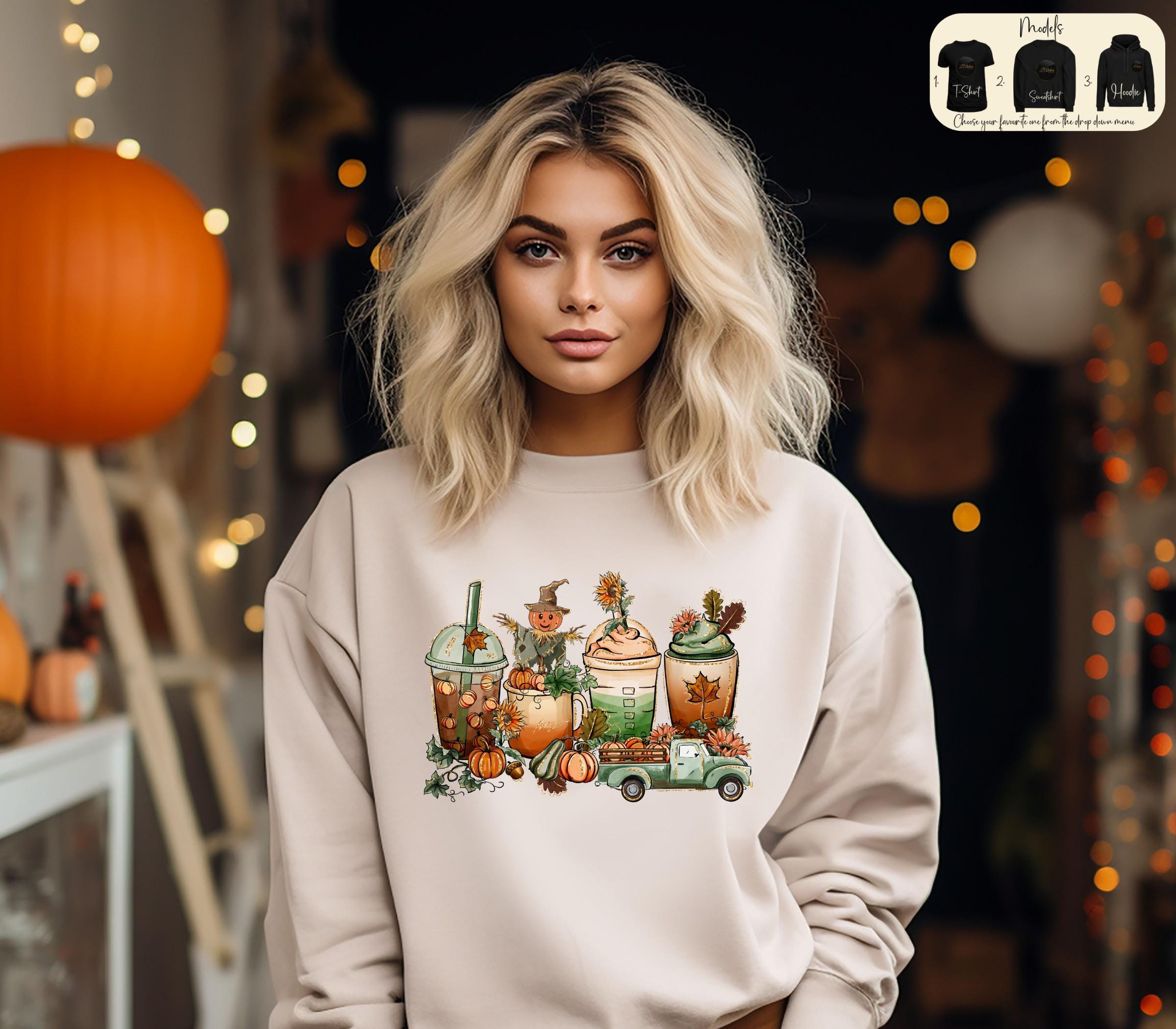 Fall Coffee Hoodie, Cute Pumpkin Spice Latte Sweatshirt, Thanksgiving Gift Idea, Autumn Pumpkin T-Shirt, PSL Lover Sweater, Fall Cozy Shirt