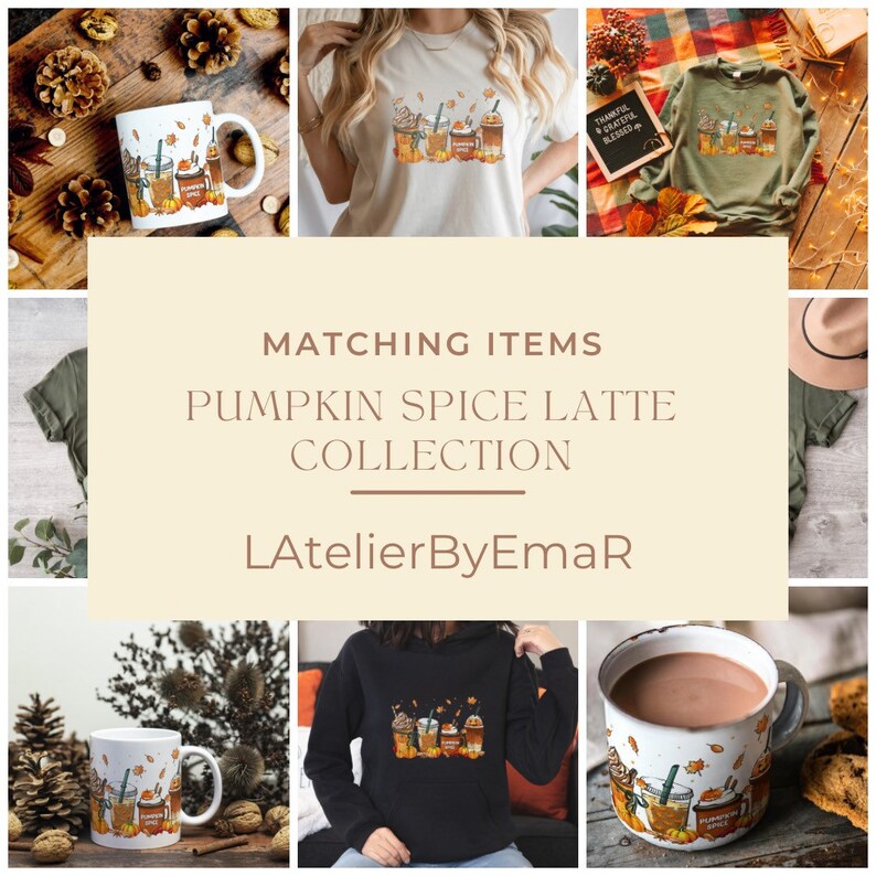 Fall Coffee Shirt, Cute Halloween Pumpkin T-Shirt, Thanksgiving Sweatshirt, Autumn Latte Hoodie, Cozy Chic Pullover, Fall Drink Cups Tee image 3