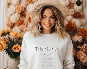 Custom Mama Hoodie, Personalised Mom T-Shirt, Mama Gift, New Mom Gift, Mother's Day Gift, Mothers Day Sweatshirt, Kids Names Mama Shirt