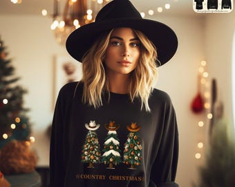Christmas Tree Sweatshirt, Christmas Vintage T-Shirt, Christmas Shirts for Women, Christmas Crewneck, Christmas Sweater, Country Xmas Hoodie