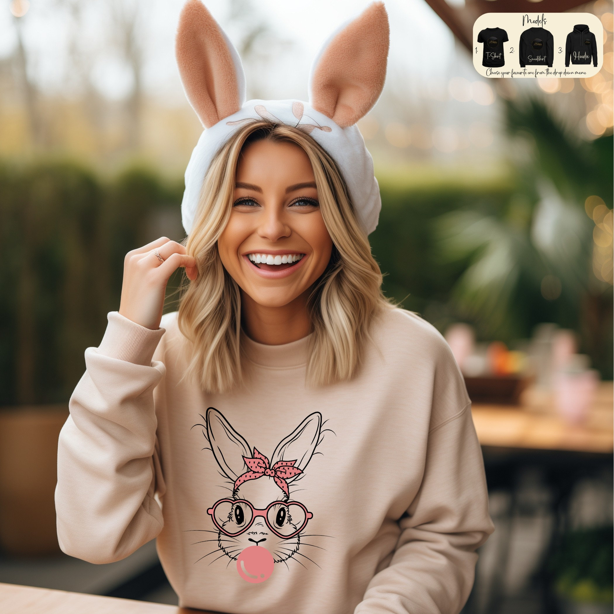 Easter Sweatshirt, Womens Easter Shirt, Rabbit Sweatshirt, Bunny Sweatshirt, Easter Sweater, Easter Gift, Happy Easter Shirt, Rabbit Shirt