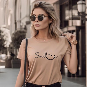 Smile Shirt, Positive Vibes Sweatshirt, Positivity Quote T-Shirt, Smile Hoodie, Graphic Tee For Woman, T-Shirts With Inspirational Sayings zdjęcie 6