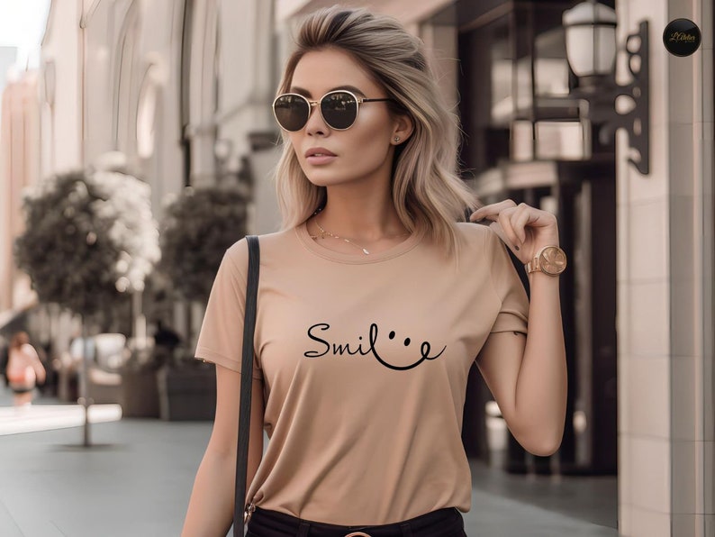 Smile Shirt, Positive Vibes Sweatshirt, Positivity Quote T-Shirt, Smile Hoodie, Graphic Tee For Woman, T-Shirts With Inspirational Sayings zdjęcie 6