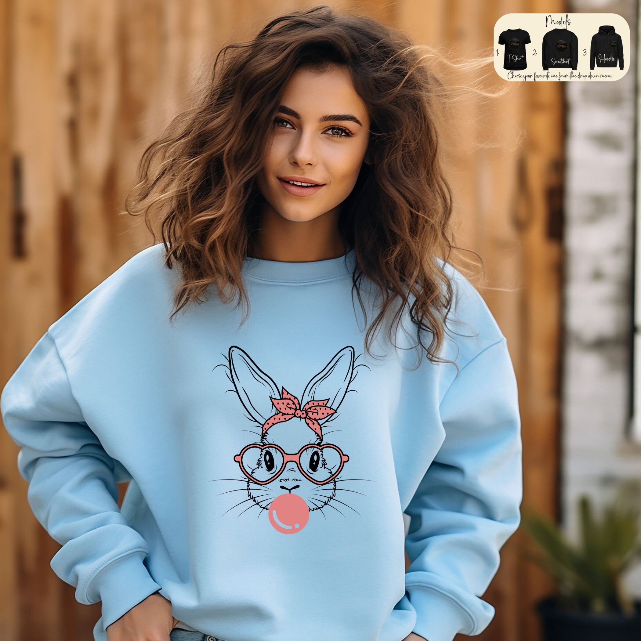 Easter Sweatshirt, Womens Easter Shirt, Rabbit Sweatshirt, Bunny Sweatshirt, Easter Sweater, Easter Gift, Happy Easter Shirt, Rabbit Shirt