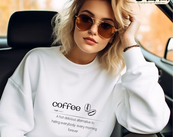 Kaffee-Definition-Sweatshirt, lustiges Kaffee-Sweatshirt, Kaffee-Süchtiges-Shirt, Kaffee-Liebhaber-Sweatshirt, Kaffee-definiertes Shirt, Kaffee-Liebhaber-Geschenk