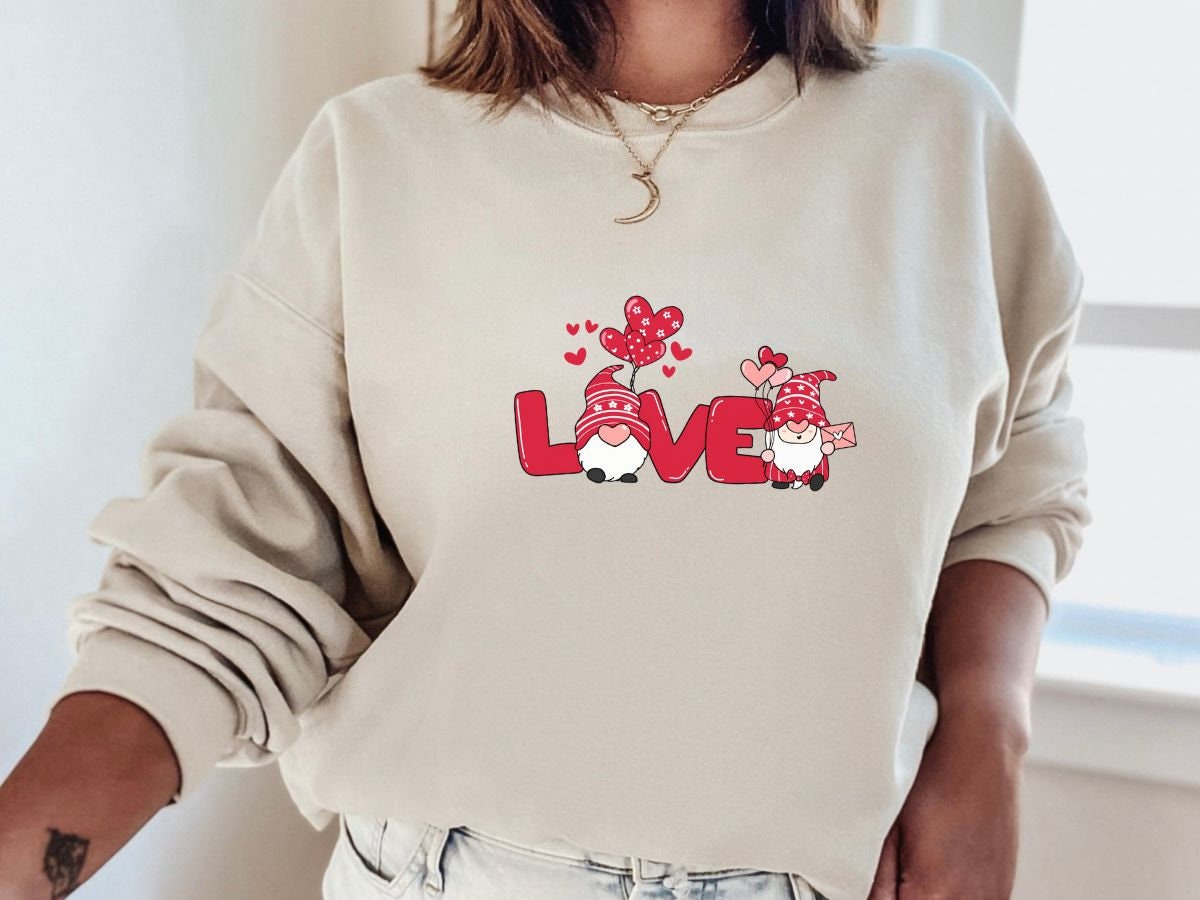 Discover Valentines Day Shirt, Valentines Gifts for Her, Gnomes Sweatshirt