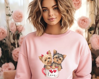 Yorkie Love T-Shirt, Yorkie Mom Shirt, Dog Mom Sweatshirt, Dog Mama Sweater, Yorkshire Terrier Hoodie, Dog Mom Crewneck, Yorkie Gift