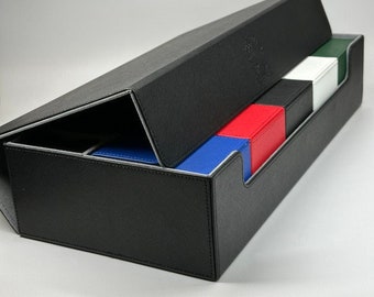 Sage&#39;s Deck Box Chest Set for TCG Players | Storage Solution for Magic the Gathering + Other Card Games, 5 Boxes and Playmat Included