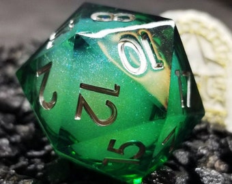 Sage's Forest Souls - 33mm Liquid-Core D20 Sharp Edge Resin Dice