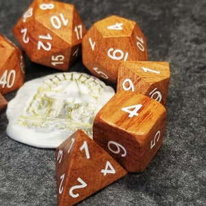 Sage’s Trees - Rose Wood Oversized White Ink Polyhedral Dice Set