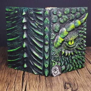 Eye of the Green Dragon Notebook | Handmade Notebook for TTRPG, Sketchbook, Diary | Hard Bound or Ring Bound