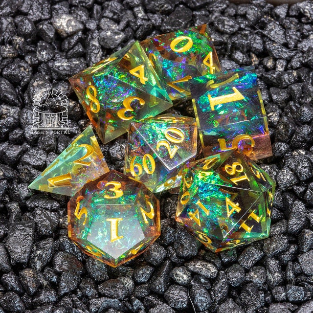 Sage’s Exaltations - Forest Glade Sharp Edge Resin Dice Set