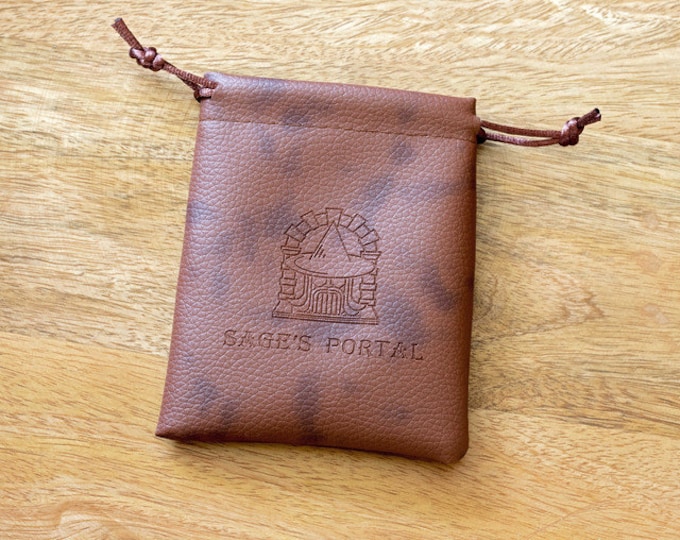 Sage's Pouch - PU Leather 2-Tone Chestnut / Walnut Spotted Dice Pouch | Dungeons Dragons DnD Games