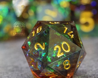 Sage's Portal Shards Acrylic DND Dice 7 Piece Polyhedral Dice Set for DND TTRPG