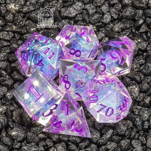 Sage&#39;s Crystals - Iris Sharp Edge Resin Polyhedral Dice Set