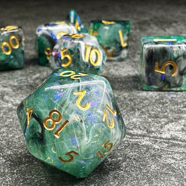 Sage’s Cantrips - Mending Resin Polyhedral Dice Set | Dungeons Dragons DnD