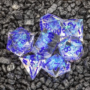 Sage&#39;s Crystals - Glacier Sharp Edge Resin Polyhedral Dice Set