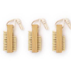 PLANT OATH | Bamboo Nail Brush Set (3 Pack) | Eco-Friendly Grooming Tools | Sustainable Gift | Zero Plastic Bath Essentials