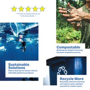 Discover our eco-friendly range that features innovative compostable packaging and recyclable materials, all meticulously designed to support sustainable living practices. Embrace a greener lifestyle with products that not only reduce waste.