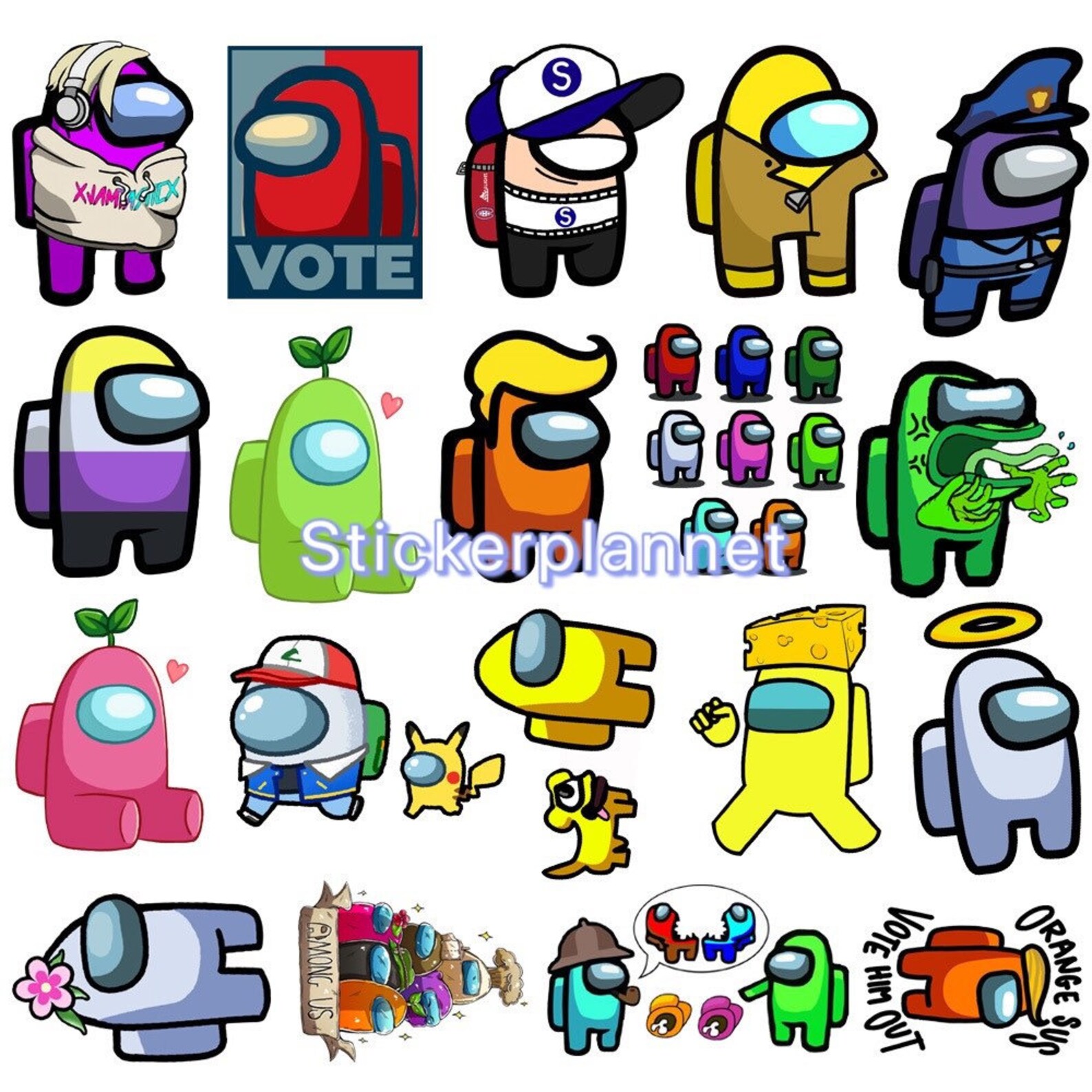 AmongUs Sticker packs 100/set Etsy