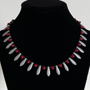 Grey, Red and Black Choker