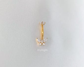 Piercings para el ombligo con forma de mariposa, piercing elegante de oro de 14G para el ombligo, piercing delicado de mariposa para el ombligo, piercing de titanio para el ombligo