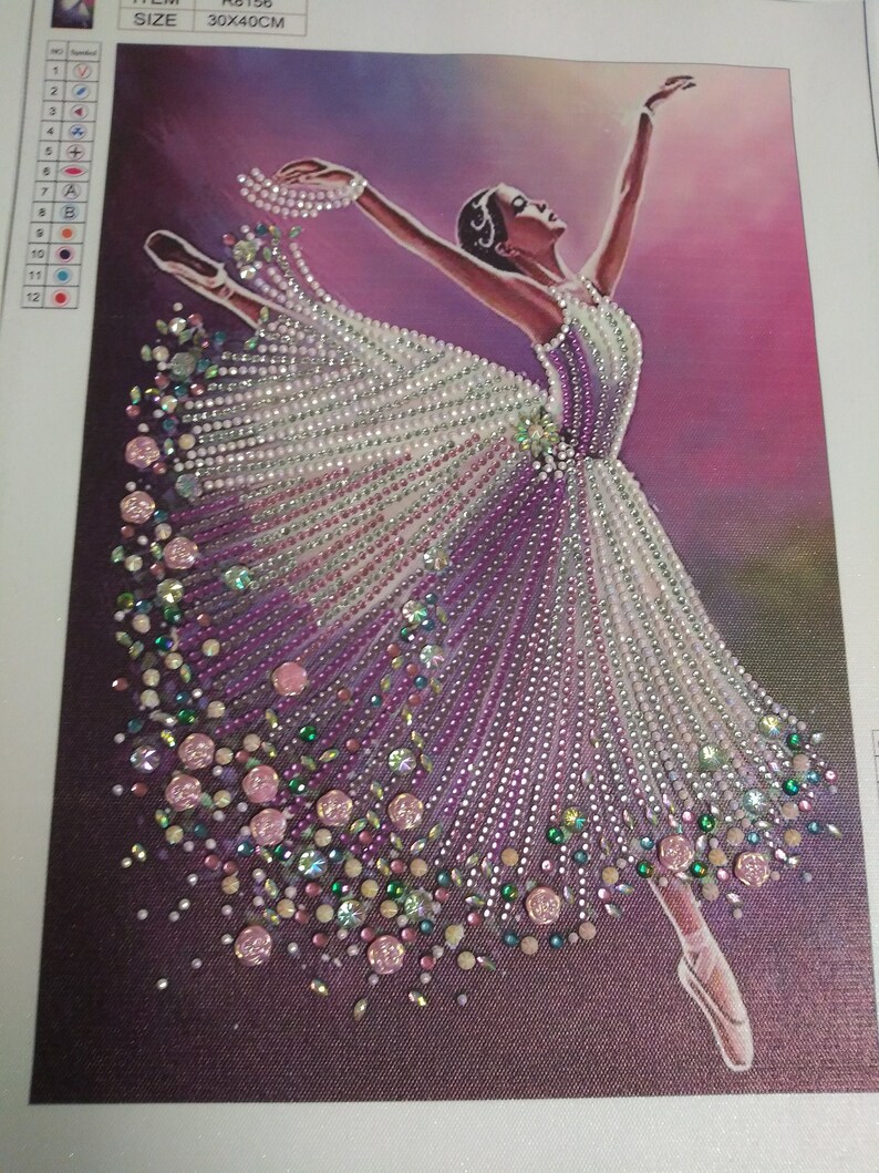 Diamond Painting Ballerina Finished Unframed Free Etsy