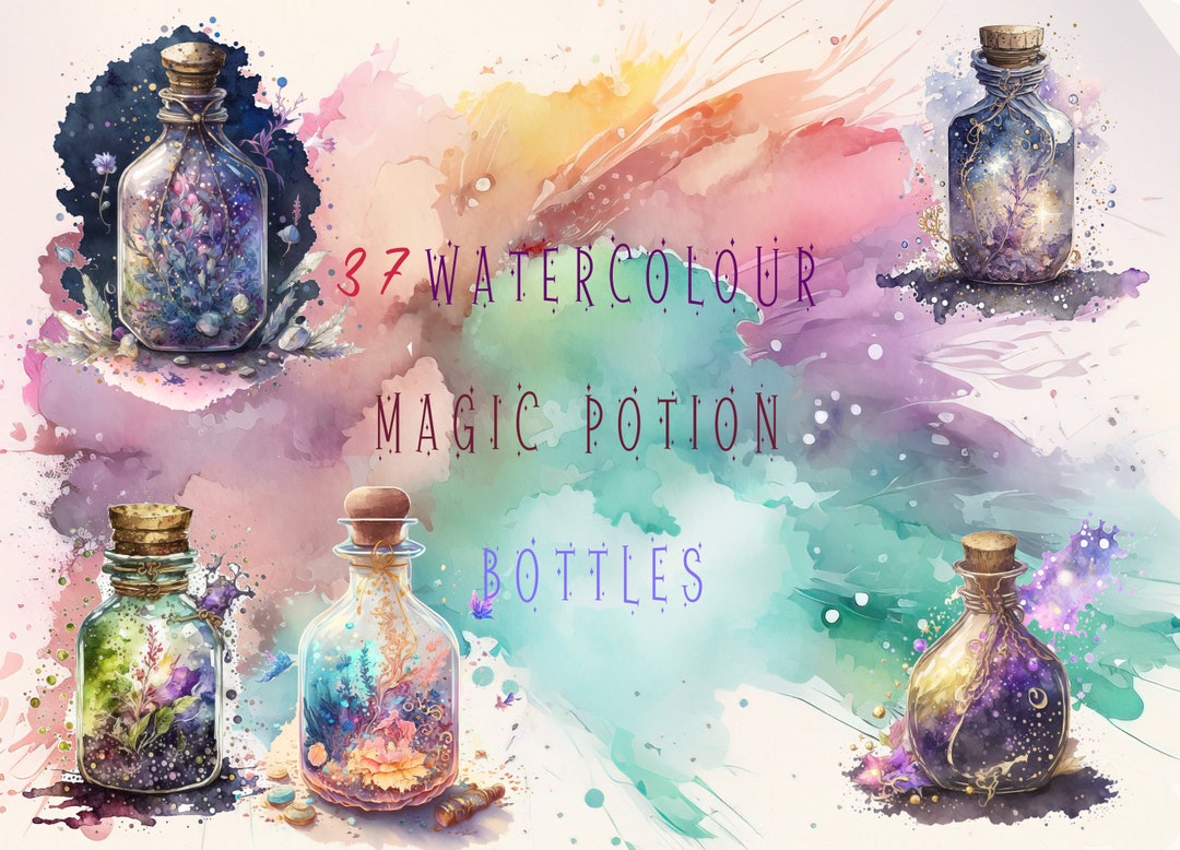 37 Magical Watercolour Magic Potion Bottles Unlimited Etsy