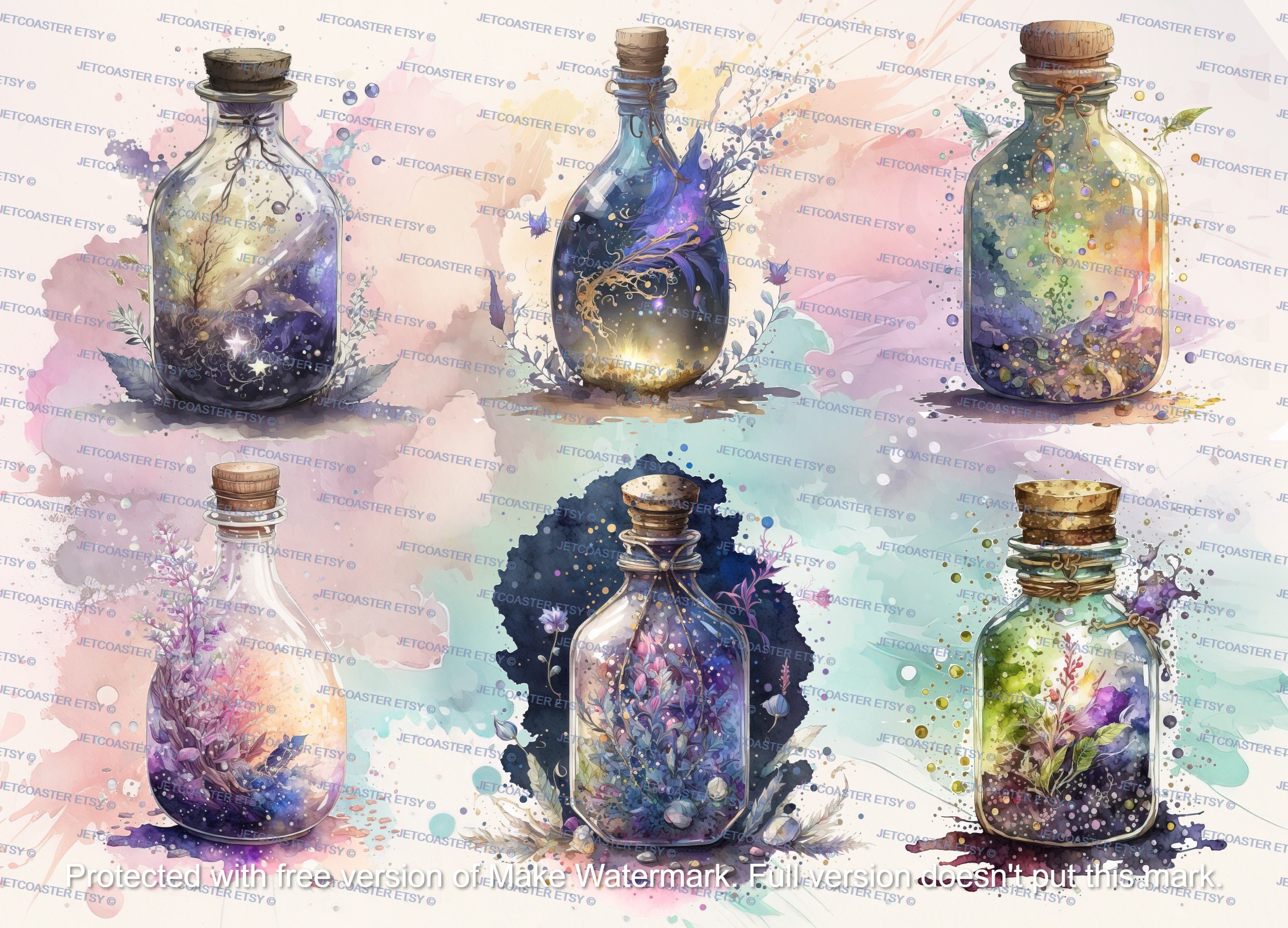 37 Magical Watercolour Magic Potion Bottles Unlimited Etsy