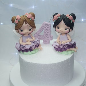 Fairy fondant, tuin Fairy taart cijfers, Rainbow Fairy taart topper, Fairy thema taart topper, bloemenfee beeldje