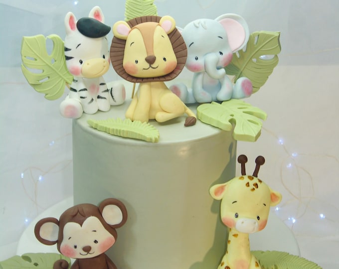 Blumomon Dschungeltier-Kuchenaufsätze – 12-teiliges Set Für Geburtstag, Babyparty & Dekoration