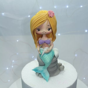 Fondant Mermaid, Cold porcelain Mermaid Doll, Under The Sea Party Decorations, Mermaid Baby Shower, Mermaid Cake Topper, Mermaid Party