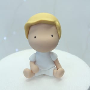 Decorazione per torta di bambino, figura di bambino in pasta di zucchero, decorazione per torta commestibile, decorazione per torta in pasta di zucchero, festa di compleanno di bambino, porcellana fredda, decorazione per torta