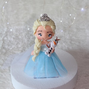 Adorno para tarta de princesa, adorno para tarta de Frozen, adorno para tarta de Elsa, adorno para tarta de princesa, fondant de princesa, Elsa inspirada en la princesa, porcelana fría