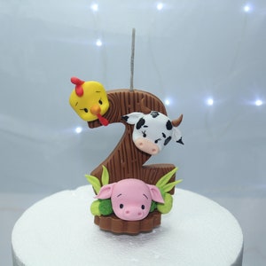 Farm candle, Farm Animals Birthday Cake Toppers, farm cake topper, Ranch Animals, fondant topper, collectibles candles birthday candle