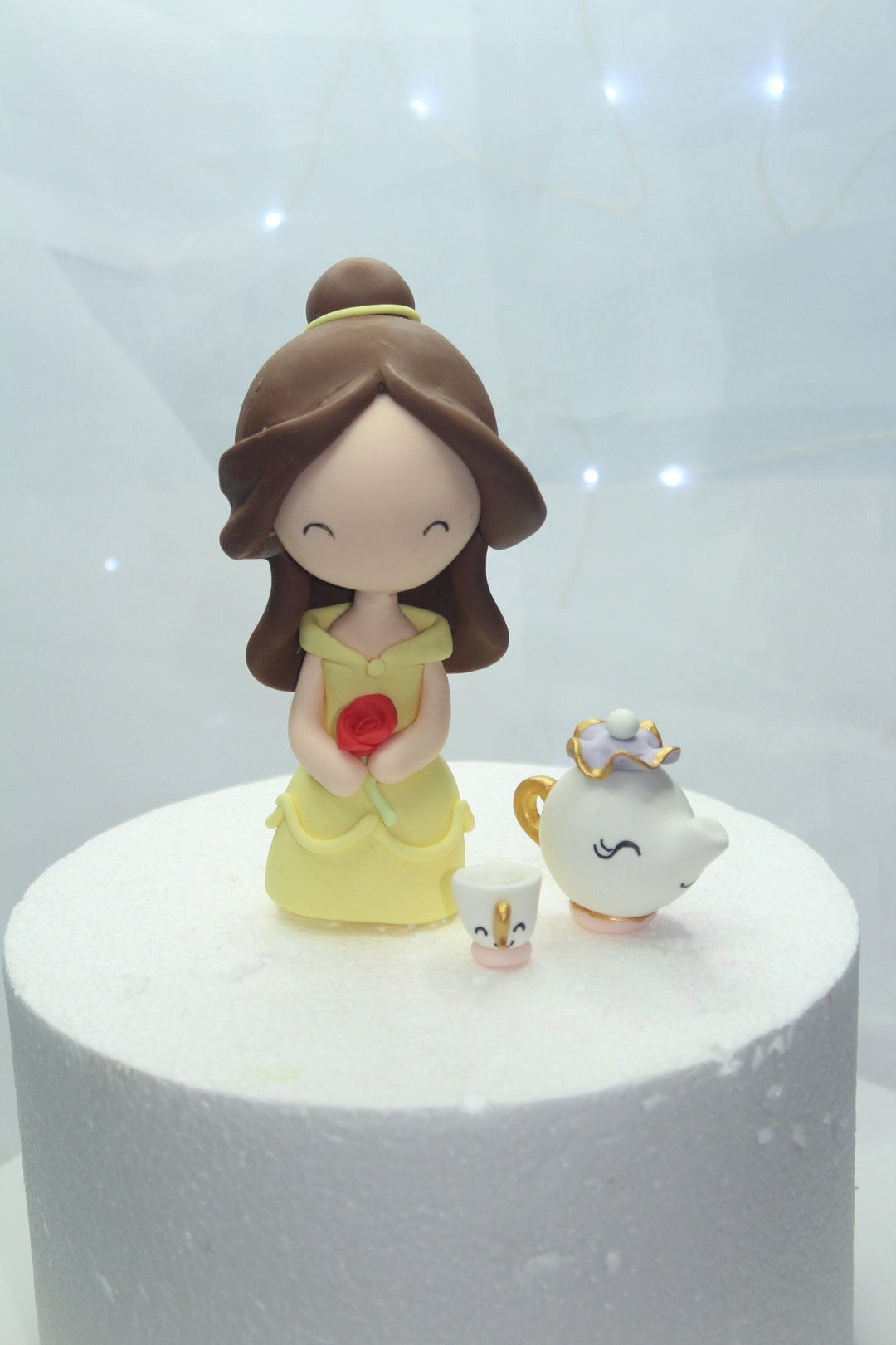 Princesses Figurine Princess Belle in Fondantroyal Cake Topper