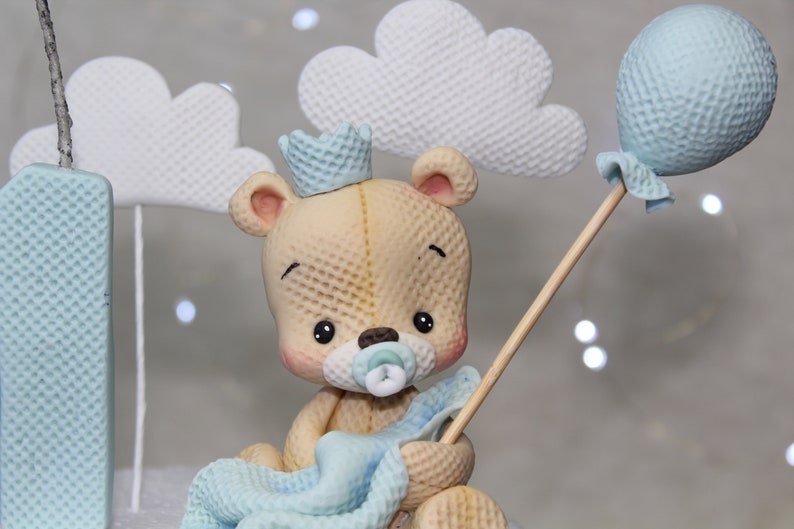Teddy Bear Cake Topper Teddy Bear With Birthday Hat Cake Decorations ...