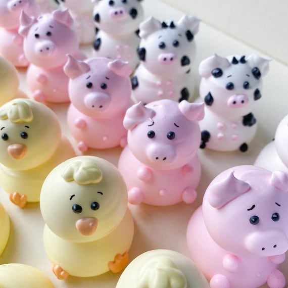 MYPRACS Set di 4 stampi in silicone a forma di animale, orso, gatto, volpe, unicorno, fondente, decorazione per torte, pasta di gomma, topper per cupcake, caramelle, cioccolato, argilla polimerica