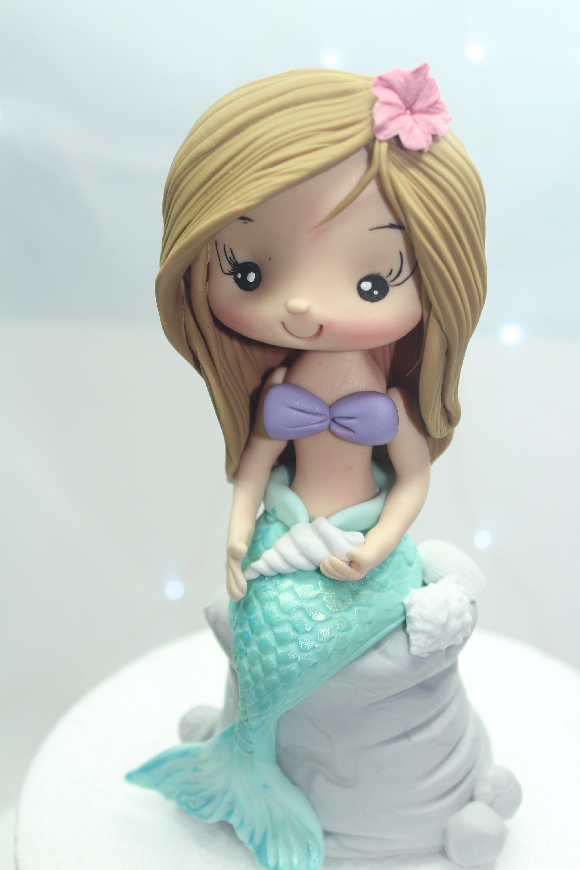 Fondant Mermaid, Cold Porcelain Mermaid Doll, Under the Sea Party ...