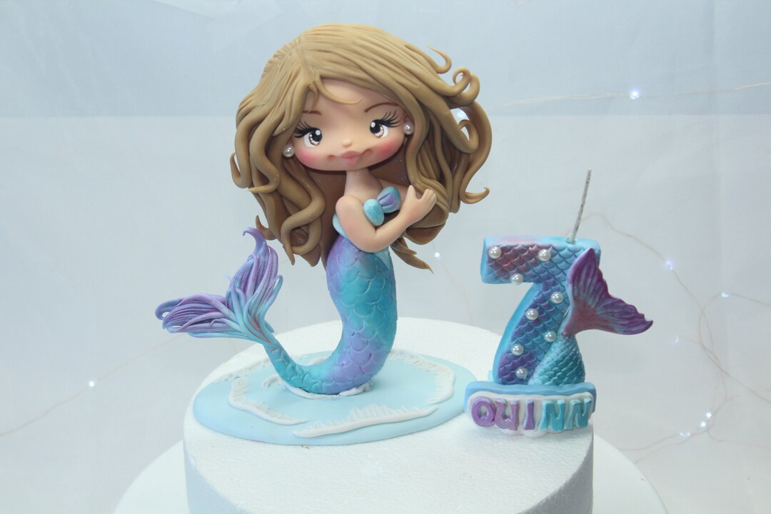 Fondant Mermaid, Cold Porcelain Mermaid Doll, Under the Sea Party ...