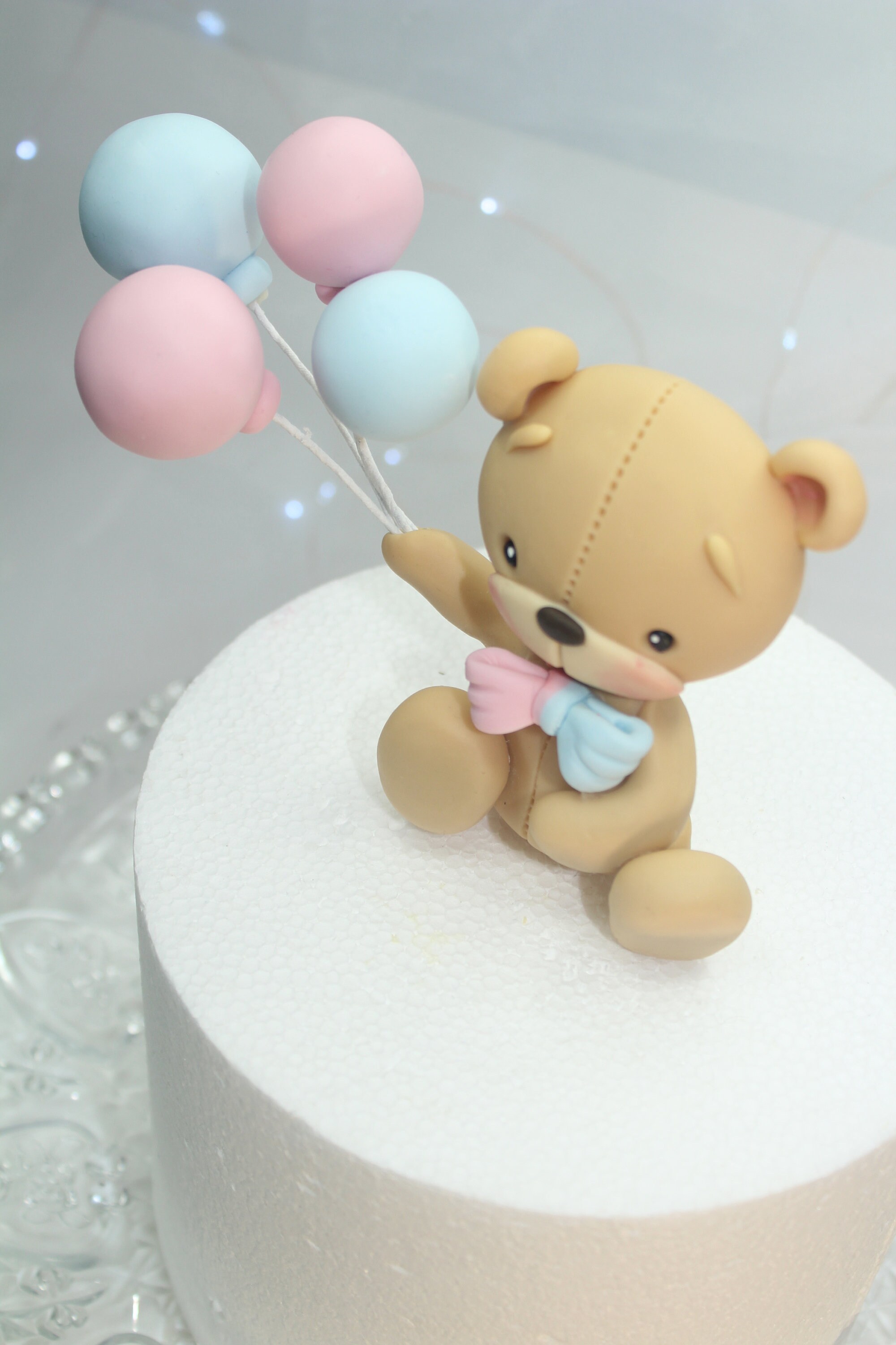 Teddy Bear Fondant Cake Topper for Reveal and Baby Shower - Etsy