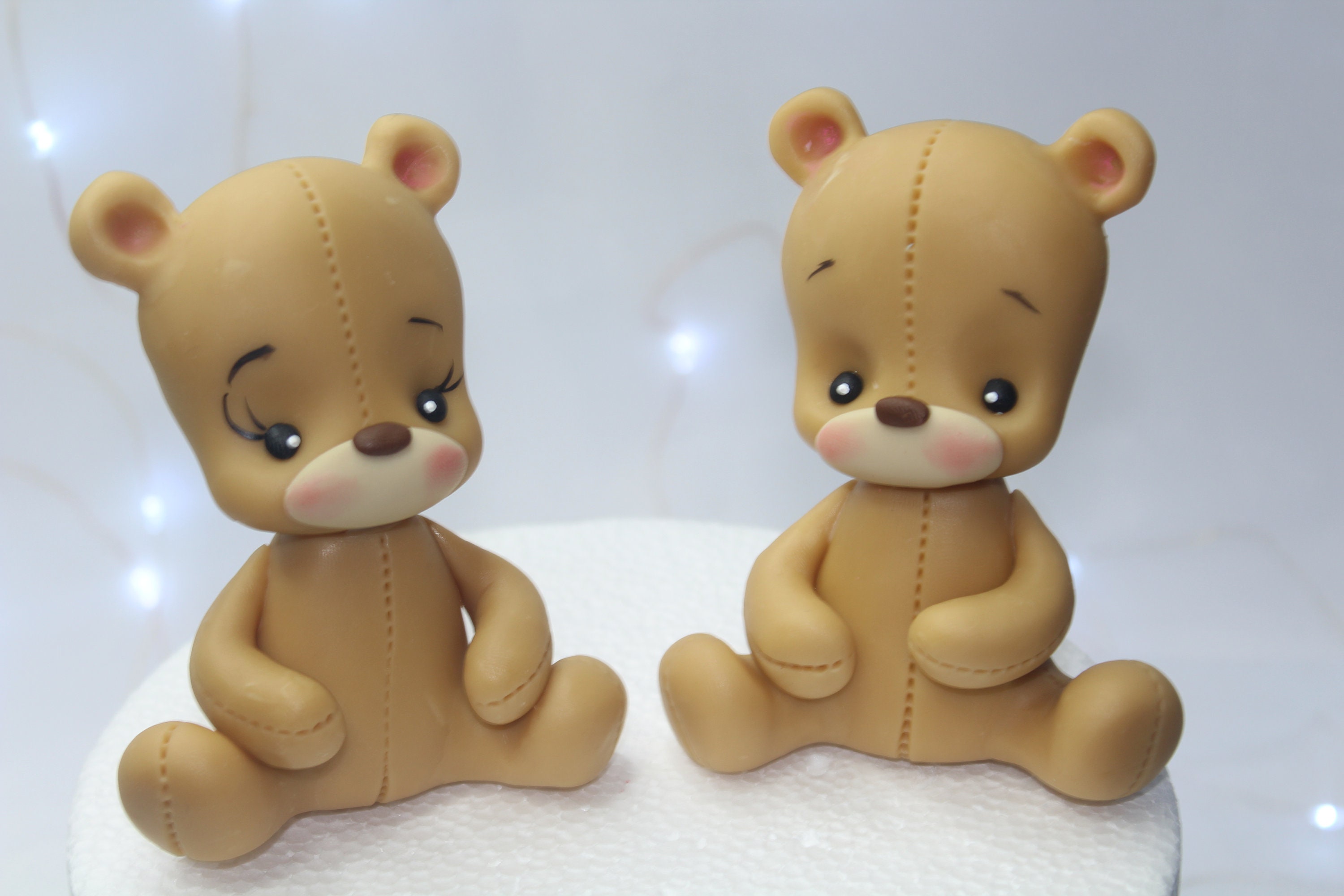 Fondant Teddy Bear With Bow Cake Topper Ideal for Baby - Etsy